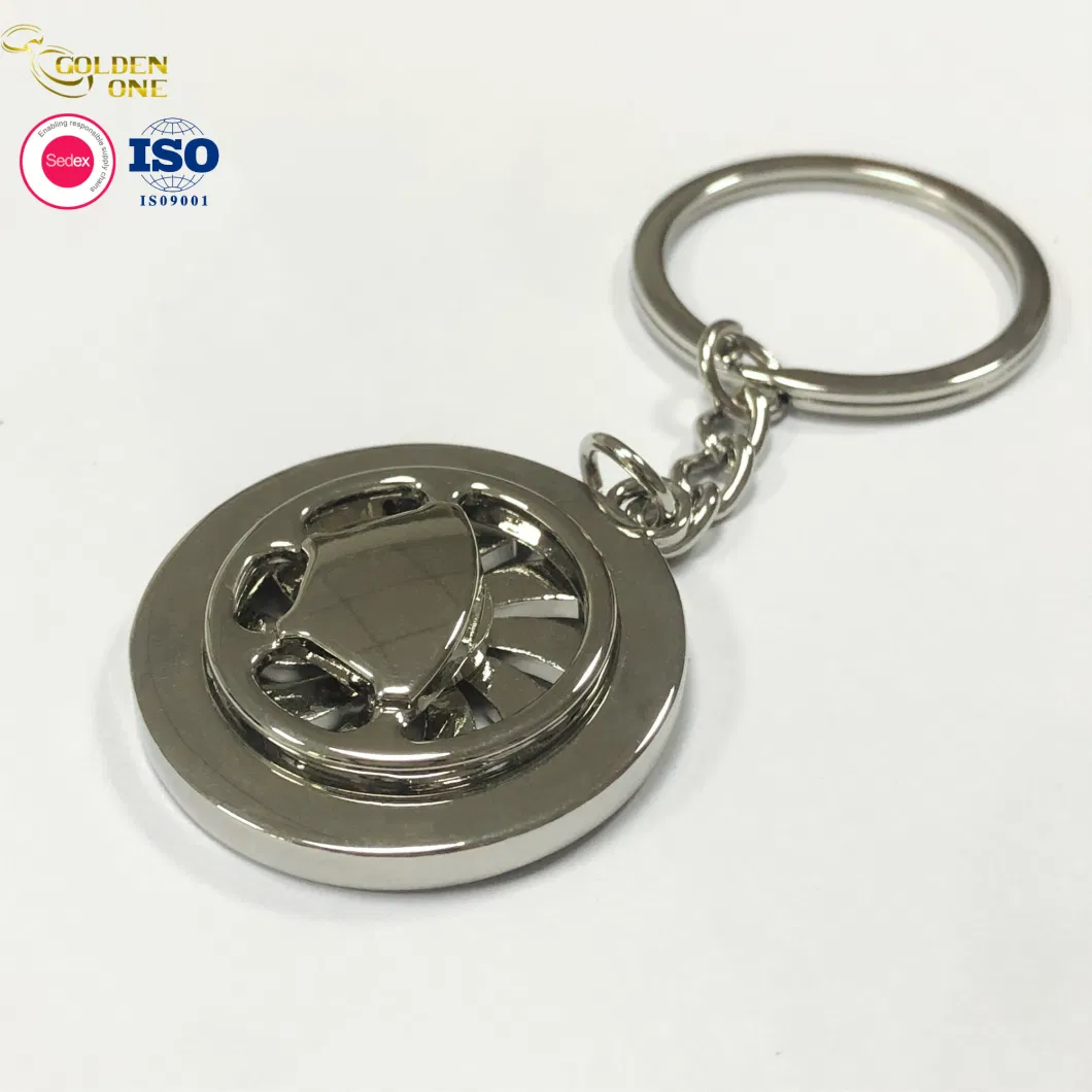 Wholesale Fashion Shape Metal Custom Angel Laser Logo Europe Shopping Cart Trolley Coin Chip Holder Keyring