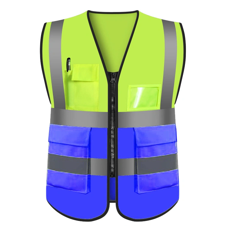 Factory Direct Wholesale High Visibility Traffic Construction Reflective Safety Vest Multi-Pocket Reflective Clothing