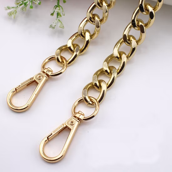 Varie catene, catena di moda per borsetta, catena di metallo per maniglie di borse, catena a tracolla con tracolla per borsa in metallo fornita in fabbrica H21002